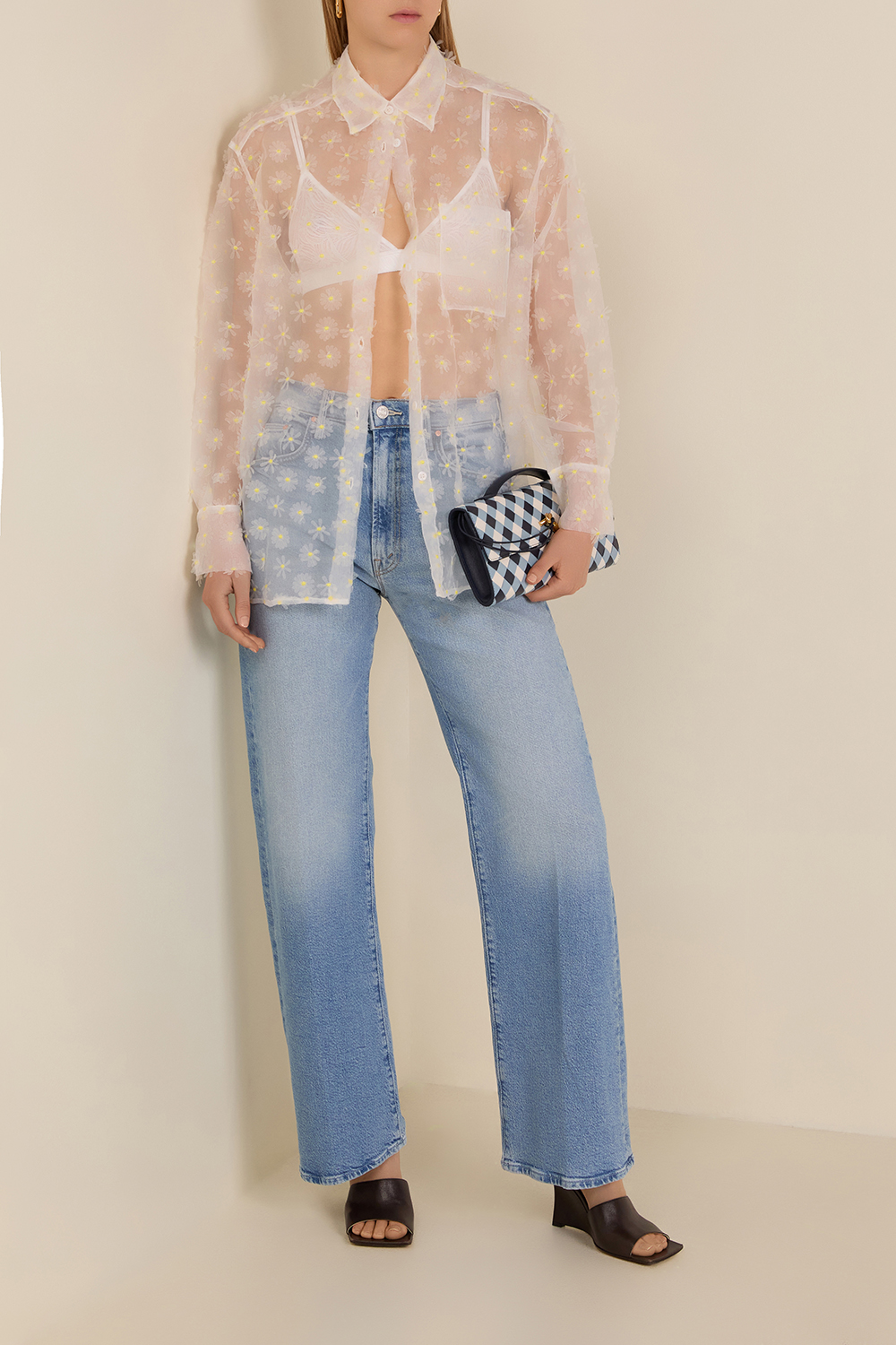 חולצה מכופתרת שקופה